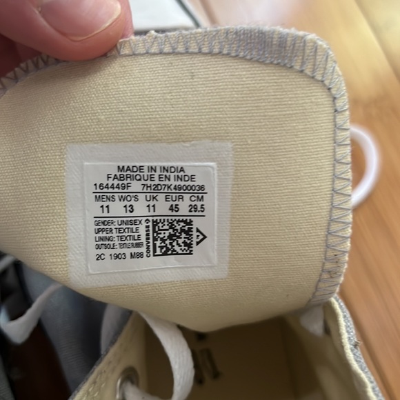 New Converse All Star High Top Lace Up 164449F Grey / White - Picture 8 of 8